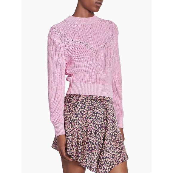 Isabel Marant Chunky Knit Crew Neck Yandra Pullover Sweater Pink US 6 $770 - Picture 3 of 11